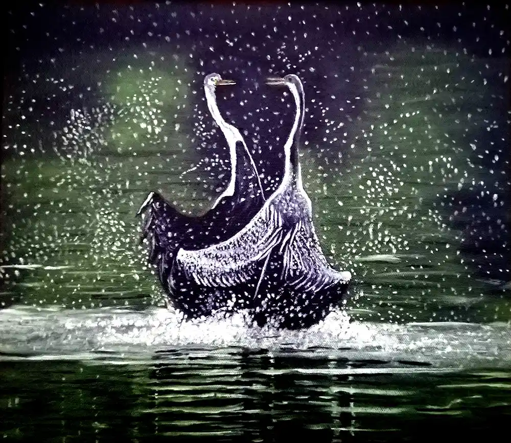 Dancing is as Old as Love, Oil Painting, Impressionism, Nature, Home decor, Wall decor, Artwork, Handpainted, Art, Painting, VistaPallette